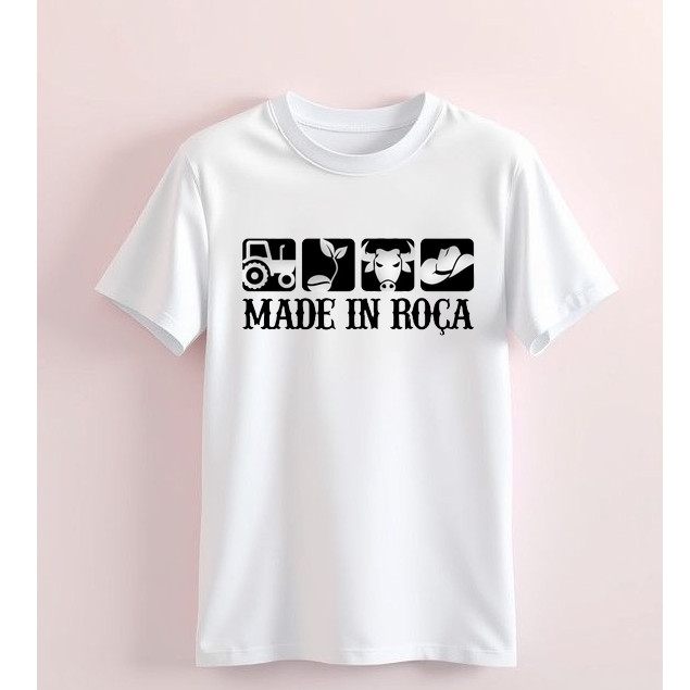 Linda Camiseta Camiseta Personalizada Made In Roça Camisa Estampada Unissex 100% Algodão Moda Country Envio Imediato