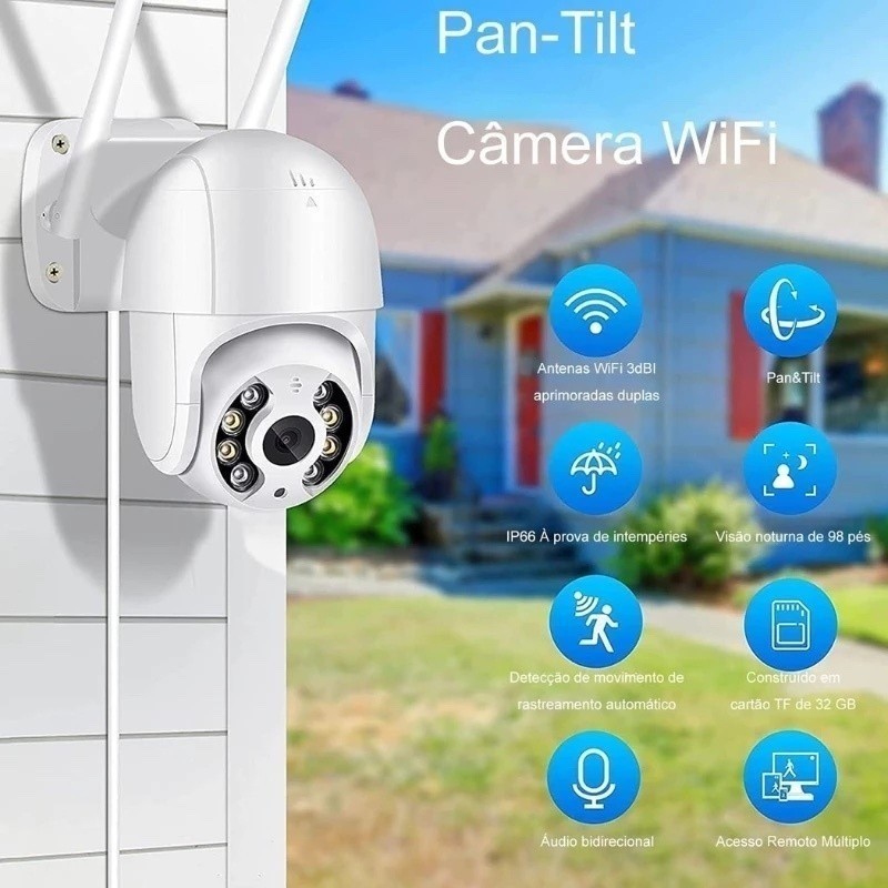 JORTAN Câmera A8 Externa Ip A Prova D'água - Infravermelho Alarme Wifi Hd Sensor De Movimento Bivolt — imagem 2 de 2