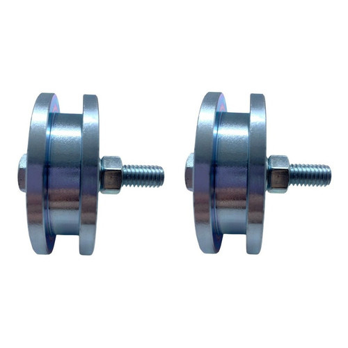 Kit 2 Roldana Aliaço Portao Correr 2 polegadas (5 cm) Quadrada Ferro Chato 3/8
