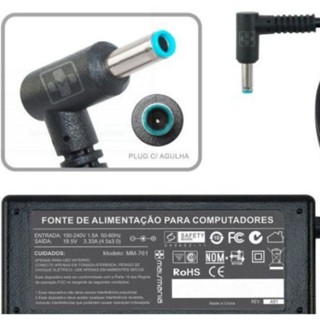 Fonte Carregador Compativel Notebook Ultrabook Hp 19.5v 3.33 65w Pino Azul em Oferta na Shopee