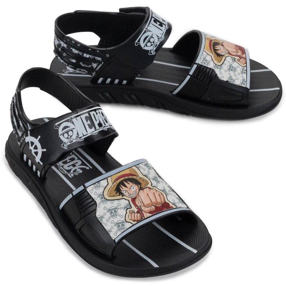 Sandália Grendene Kids One Piecie Menino - Preto e Branco em Oferta na Shopee