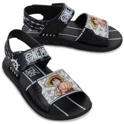 Sandália Grendene Kids One Piecie Menino - Preto e Branco