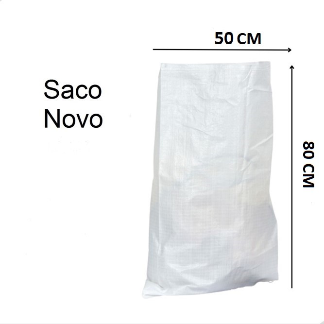 KIT 100 Sacos Ráfia 50x80 Sacaria Entulho Ração 50kg