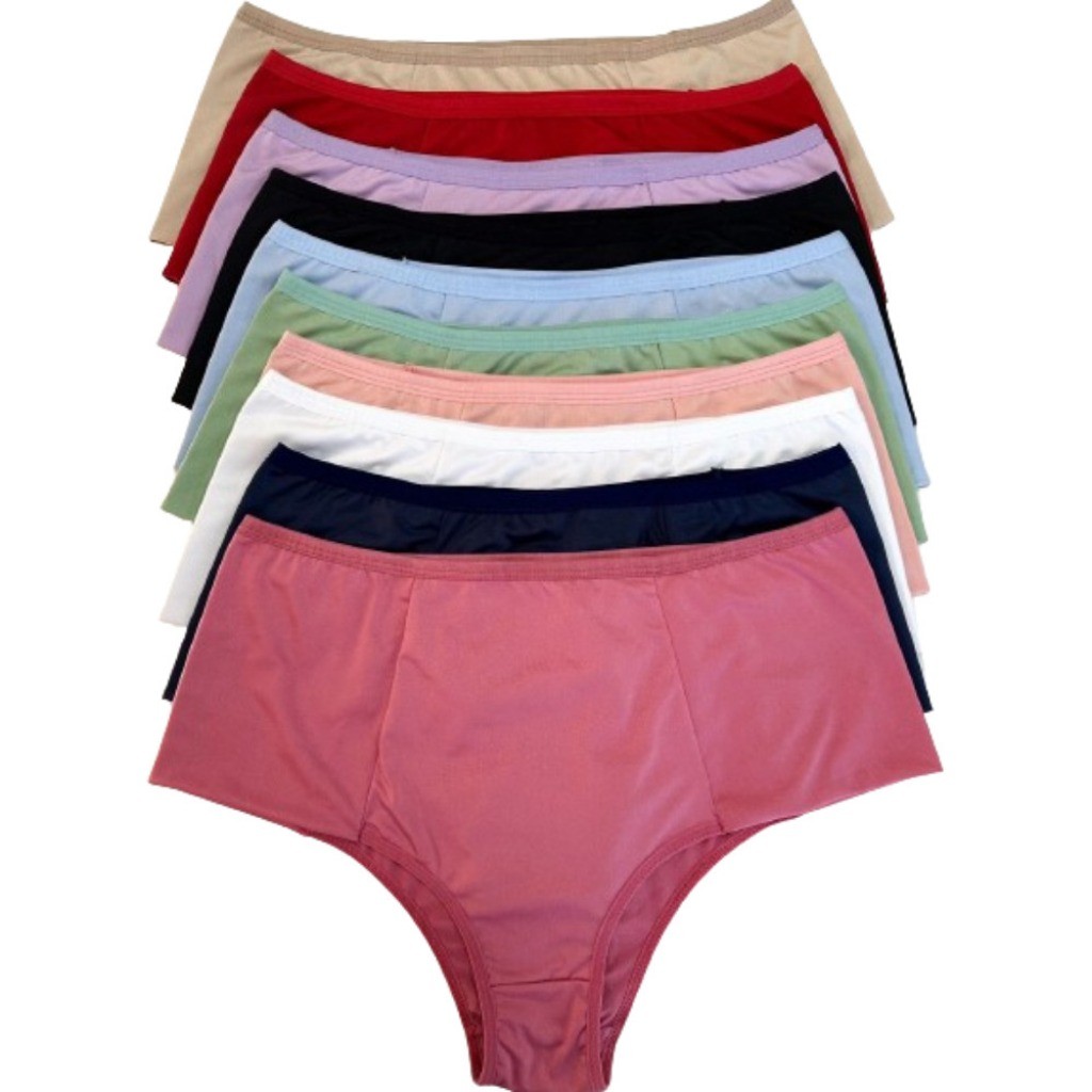 Kit Calcinha Sortida M ao 52 Cós Alto Pala Dupla Plus Size ajuste perfeito lingerie para o dia a dia em Oferta na Shopee