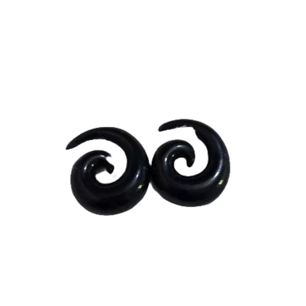 Par de alargador espiral preto grosso kit 2 unidade 10mm 12mm 14mm 16mm