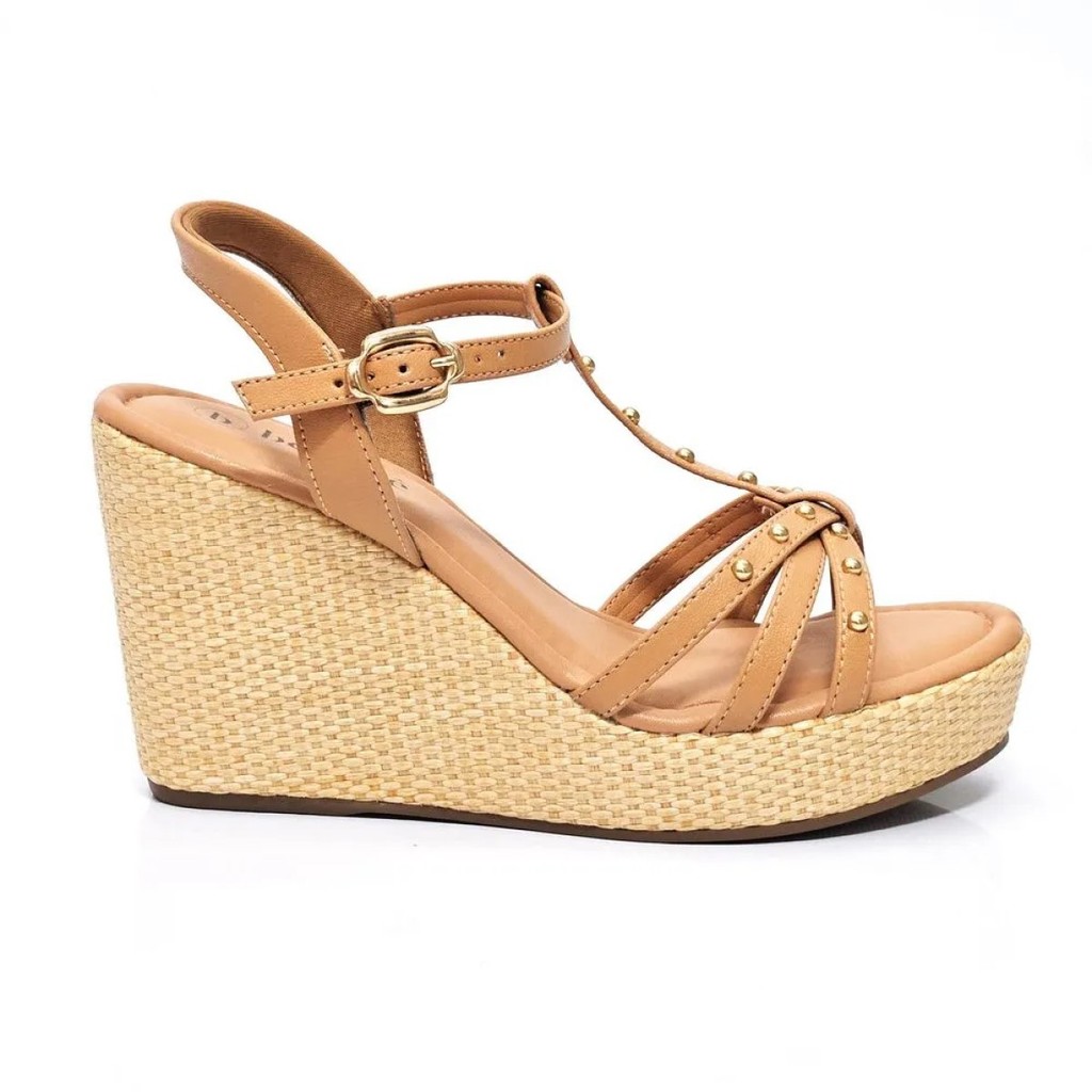 Sandalia Salto Anabela Alto 9cm Bebece T9213-462 Feminina