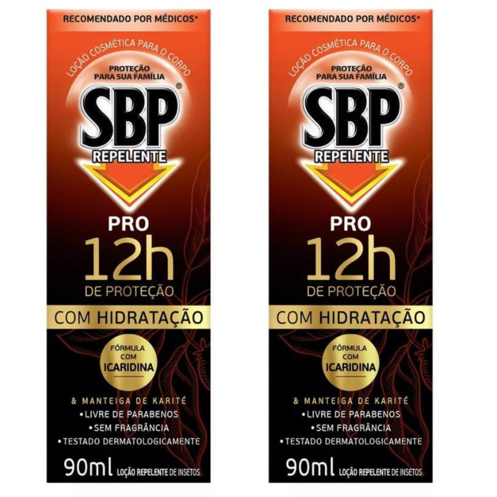 Repelente Loção s/ Fragrância SBP Pro 90ml Icaridina kit c/2