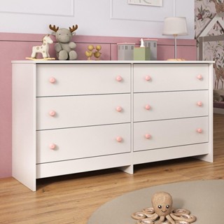 Cômoda Infantil 136cm com 6 Gavetas Multimóveis MP4335 em Oferta na Shopee