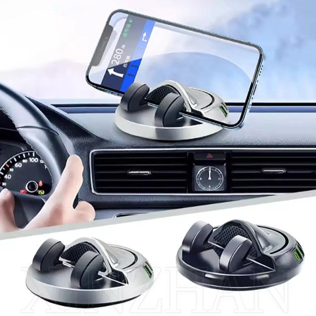 360 ° Suporte Para Carro Com Placa De Identificação De Rotação-Autoadesivo Celular 2 Em 1 De Telefone Circular Universal