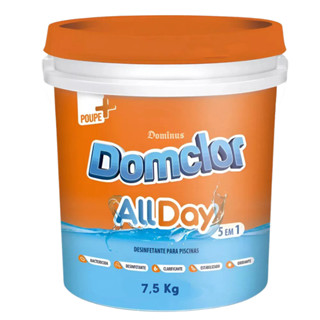 CLORO ALLDAY DOMCLOR 5 EM 1 PARA PISCINAS BALDE 7.5KG em Oferta na Shopee
