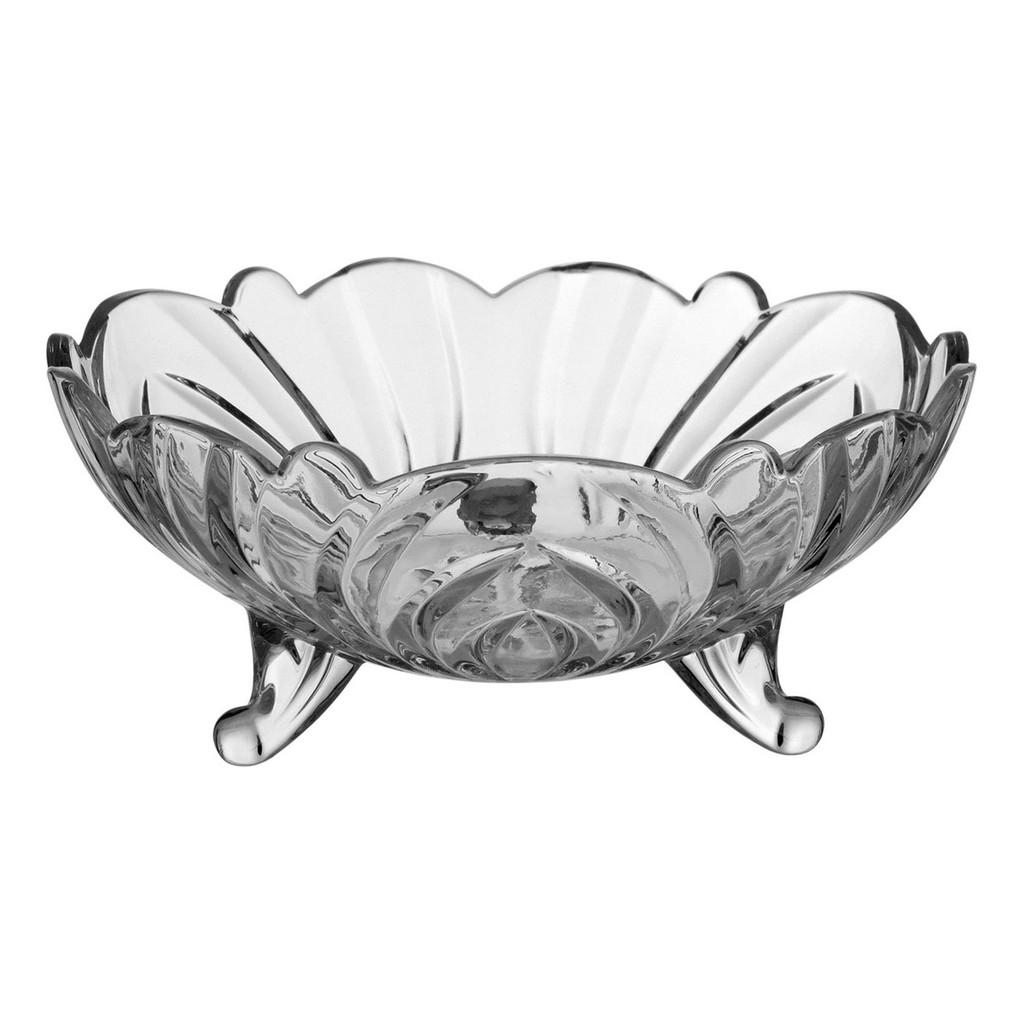 VASO CENTRO DE MESA FRUTEIRA DE COZINHA MULTIUSO DECORAÇÃO DECORATIVO VIDRO 9x23x23cm TRANSPARENTE