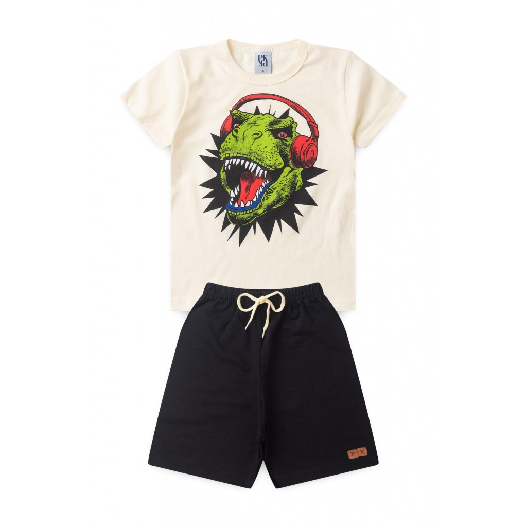 Conjunto Masculino Infantil Música Jurássica em Oferta na Shopee