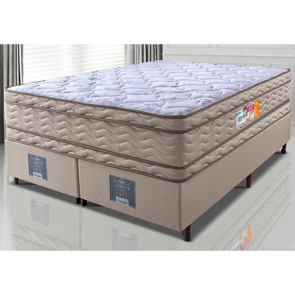 Cama Box King Colchão OrtoFirm + Box 193x203x71 Double Face Espuma D33 Dourado em Oferta na Shopee