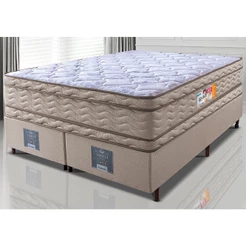 Cama Box King Colchão OrtoFirm + Box 193x203x71 Double Face Espuma D33 Dourado