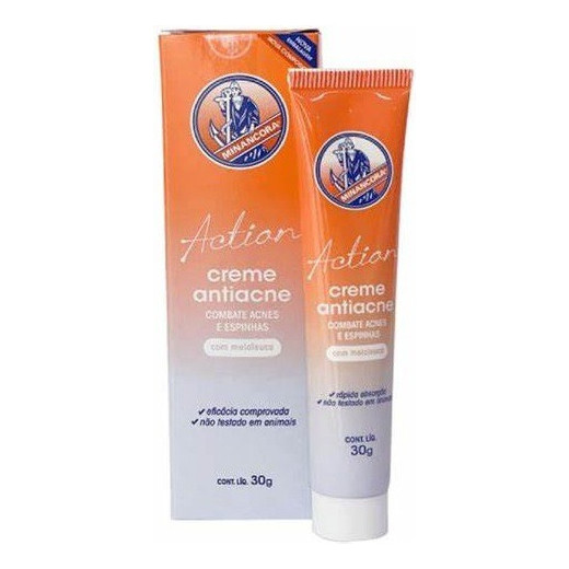 Minancora Action Creme Antiacne 30g Todo tipo de pele em Oferta na Shopee