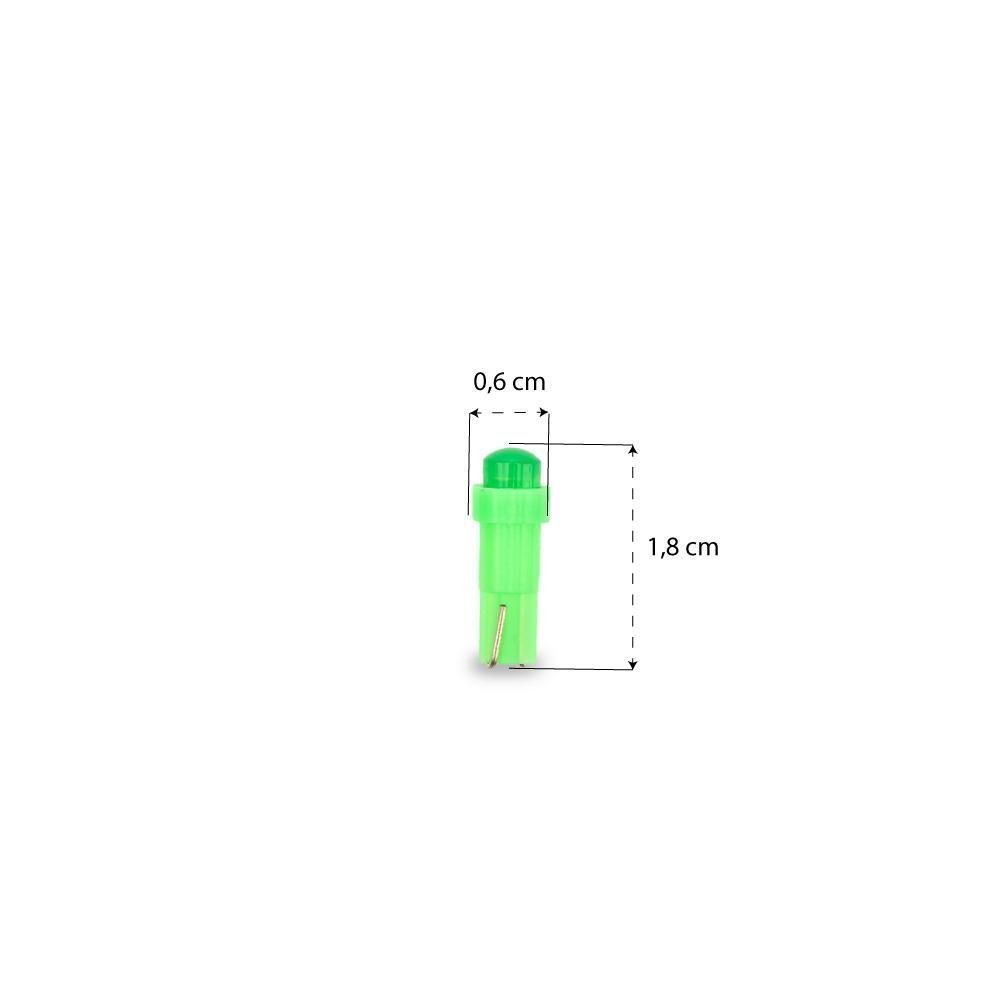 Detalhes do Par Lâmpada Led Pinguinho T5 Cob 12v Verde Tarponn