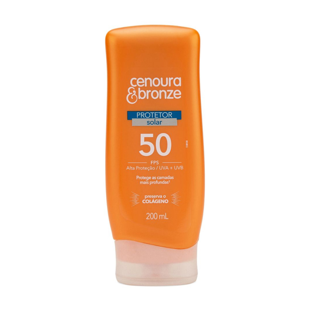 Protetor Solar FPS 50 Cenoura e Bronze 200ml em Oferta na Shopee