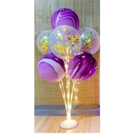 Suporte para Balões com Base  e Led Colorido Decoração Festas Eventos Recepções Formaturas em Oferta na Shopee
