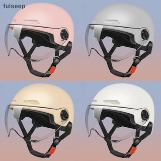 [fulseep] Capacete De Segurança Masculino E Feminino Adulto Crianças Desenho Animado Motocicleta Elétrica Meio Com Óculo