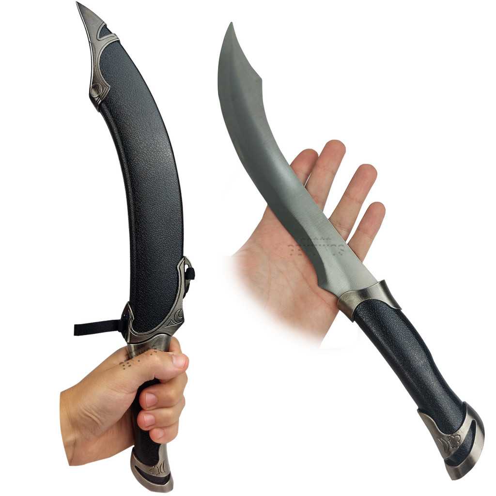 Adaga Facão Espada Medieval Estilo Senhor Dos Anéis Élfica Em Metal Decorativa 42,5 cm