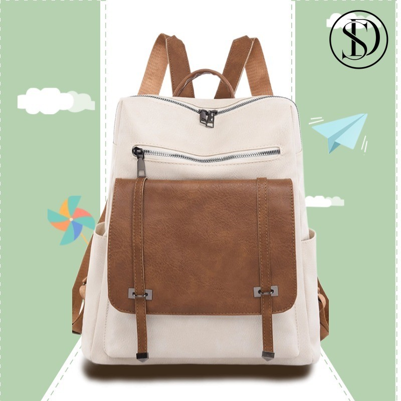 Mochila escolar de grande capacidade para estudantes Mochilas de couro PU à prova d'água