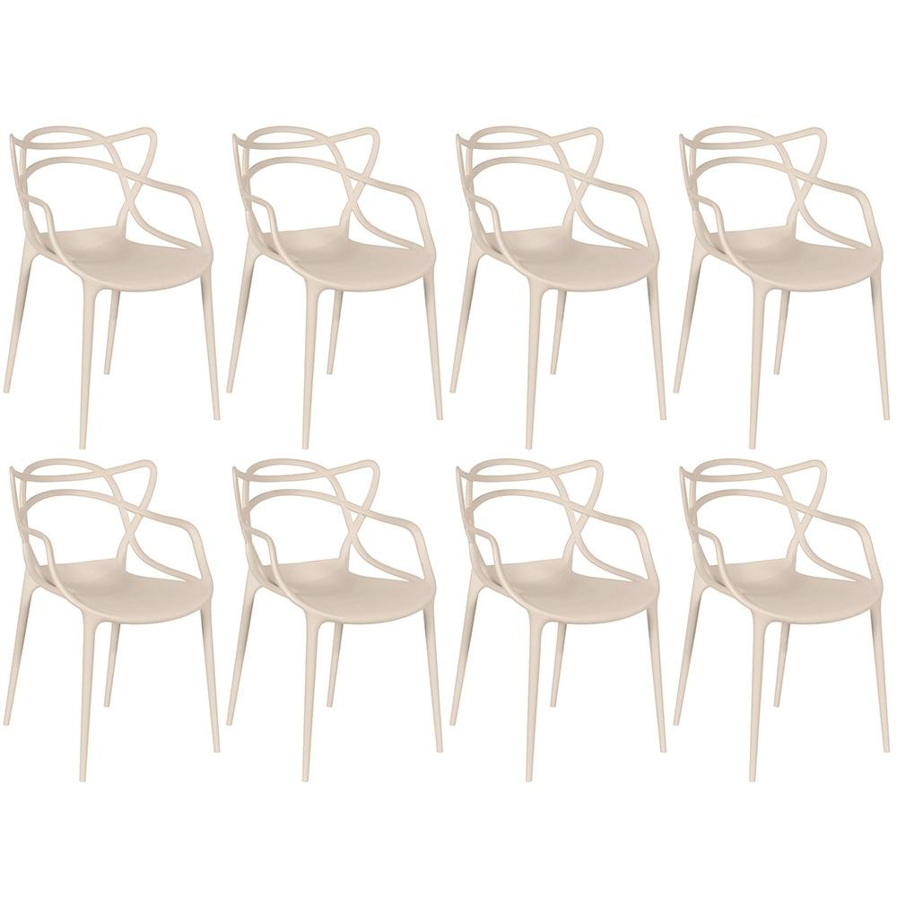 Kit 8 Cadeira de Jantar Allegra Empilhável Magazine Decor em Oferta na Shopee