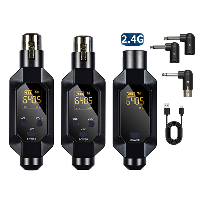 Sistema De Microfone Sem Fio 2.4GHz Receptor Transmissor XLR Para Condensador Dinâmico PA Misturador De Áudio