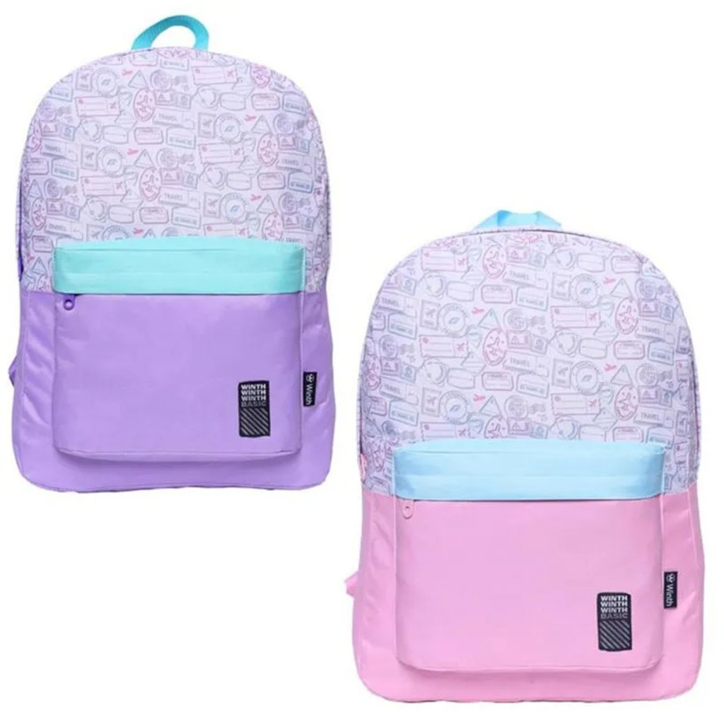 Mochila Feminina Escolar Juvenil Rosa e Roxo Basic Viagens Winth - 1 Unidade Sortida em Oferta na Shopee