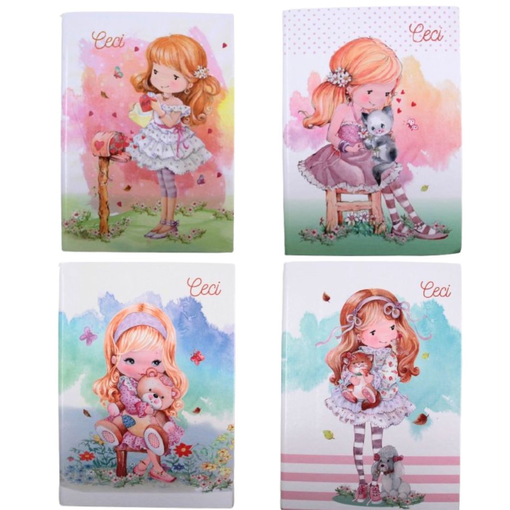 Kit 5 Cadernos GRANDE Brochurão Ceci 96 Folhas Máxima Capa Dura