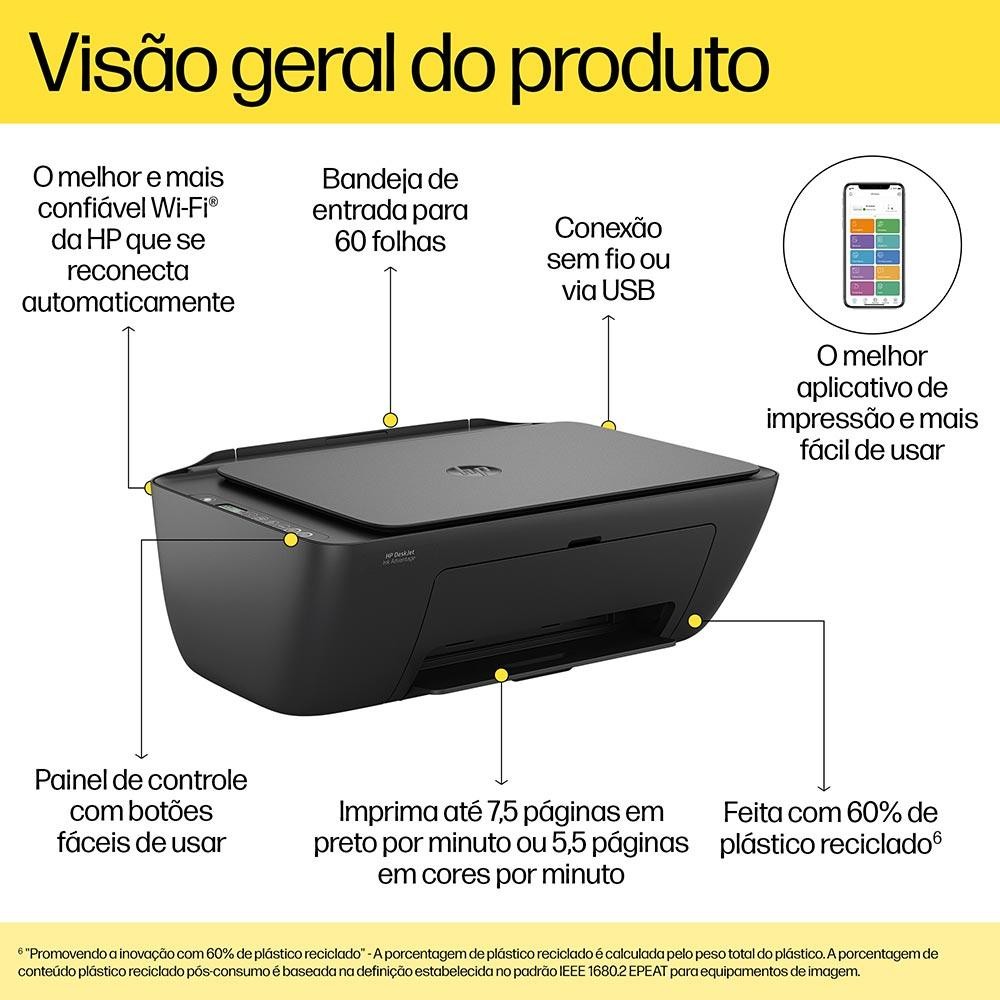 Detalhes do Impressora Multifuncional Jato de Tinta WiFi Deskjet HP