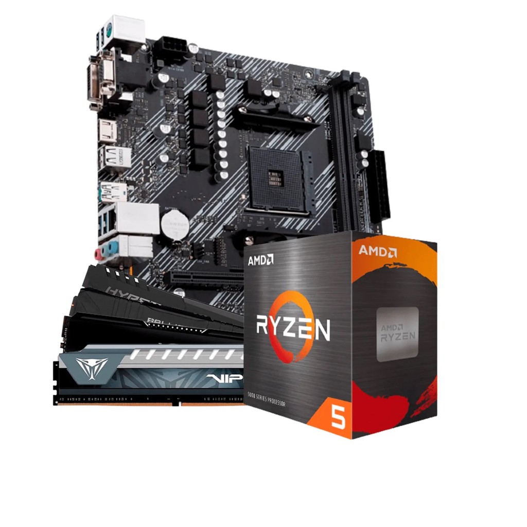 Kit Upgrade AMD Ryzen 5 5500 Placa Mãe B550M DDR4 Memória RAM 8GB DDR4 3200MHz