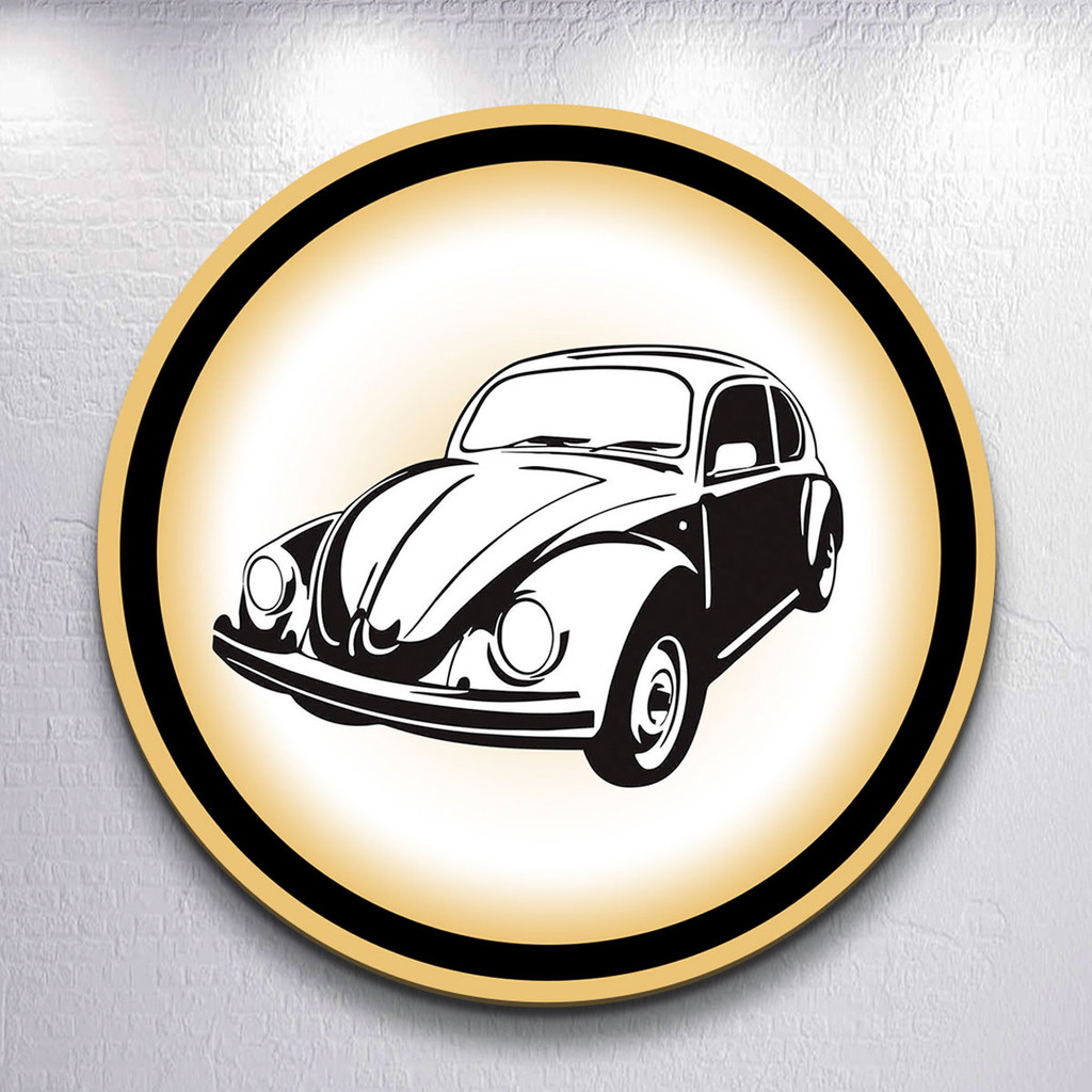 Capa Painel de Festa Redondo Tamanhos Diversos Grande e Mini Decoração Carro Antigo Fusca