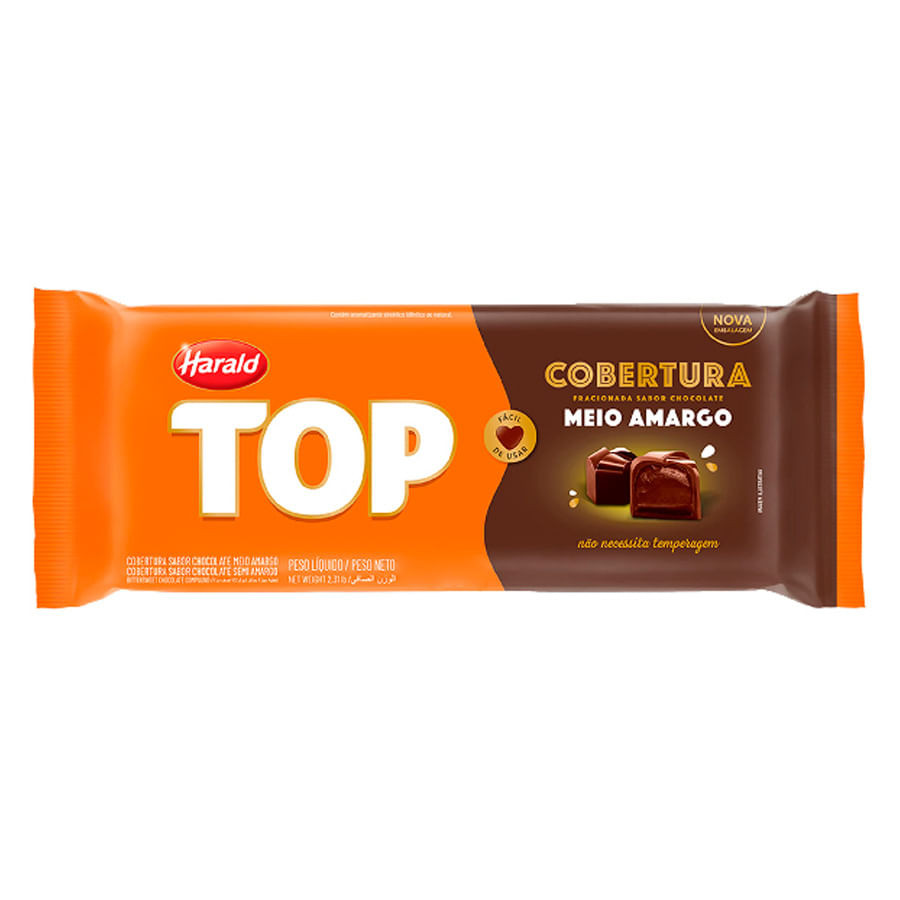 Chocolate Fracionado Top Meio Amargo Barra 1,01Kg HARALD