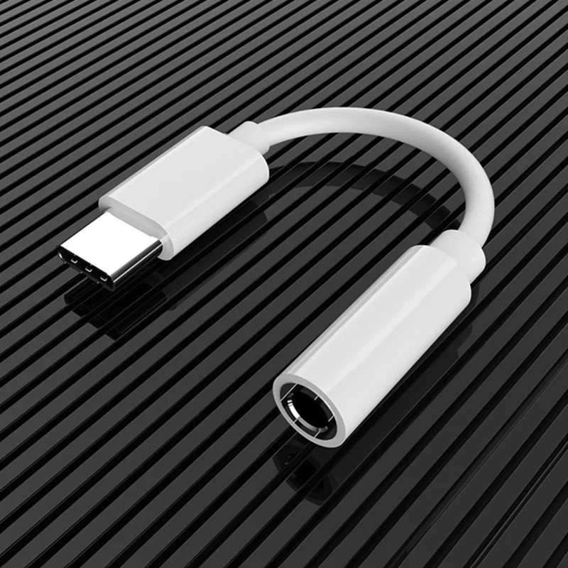 Cabo Auxiliar Adaptador P/ Fone de Ouvido P2 Lightning Tipo C USB Branco