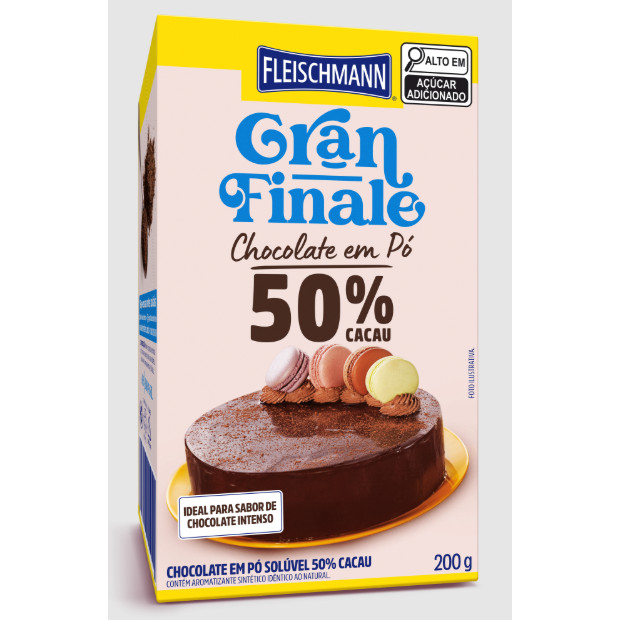 Chocolate Em Pó Gran Finale 50% Cacau Fleischmann 200g - Food & Beverages