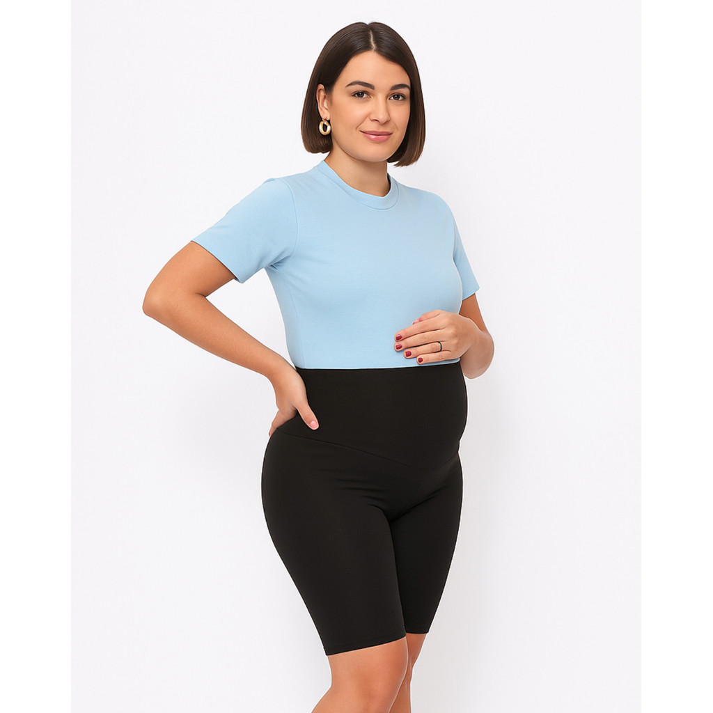 Bermuda Gestante Maternidade Cos Alto Suporte para Barriga Com forro em Oferta na Shopee