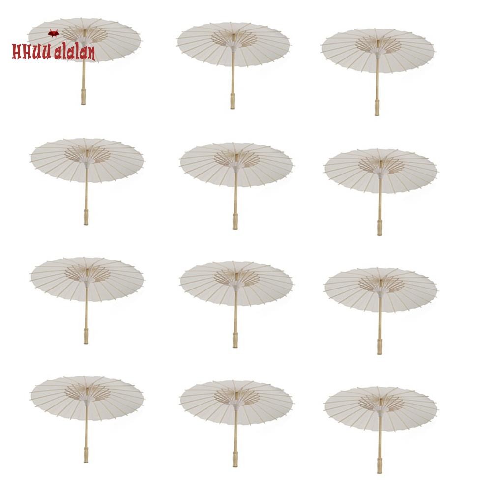 12 Pçs Guarda-Sol De Papel Chuva De Praia Branco DIY Fotografia Adereços Para Festas De Chá De Bebê Casamento 60cm/23.6 