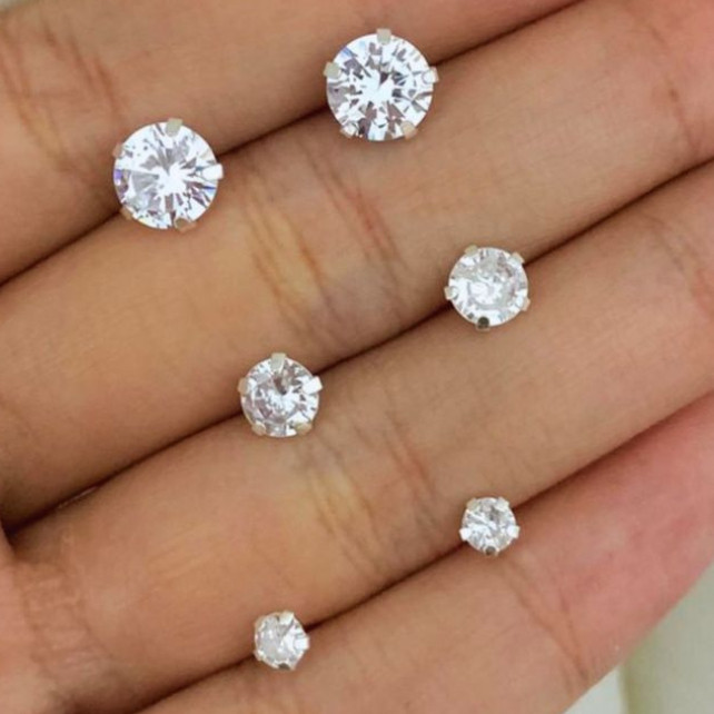 Brinco Brilho Eterno Masculino Ponto de Luz Unissex Aço Inox Pedra Zircônia em Oferta na Shopee