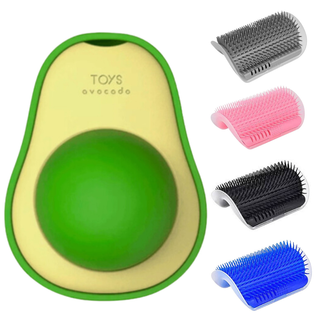 Kit Abacate Brinquedo Catnip Para Gatos + Escova Sortida Pet Para Tira Pelos e Massagem/ Coçador de Parede Para Pet -WYL em Oferta na Shopee