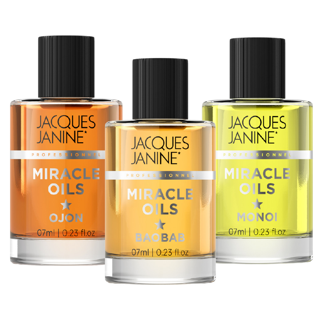 Kit Jacques Janine 3 Óleos Reparadores Pontas Miracle Oils Cronograma Capilar 7ml