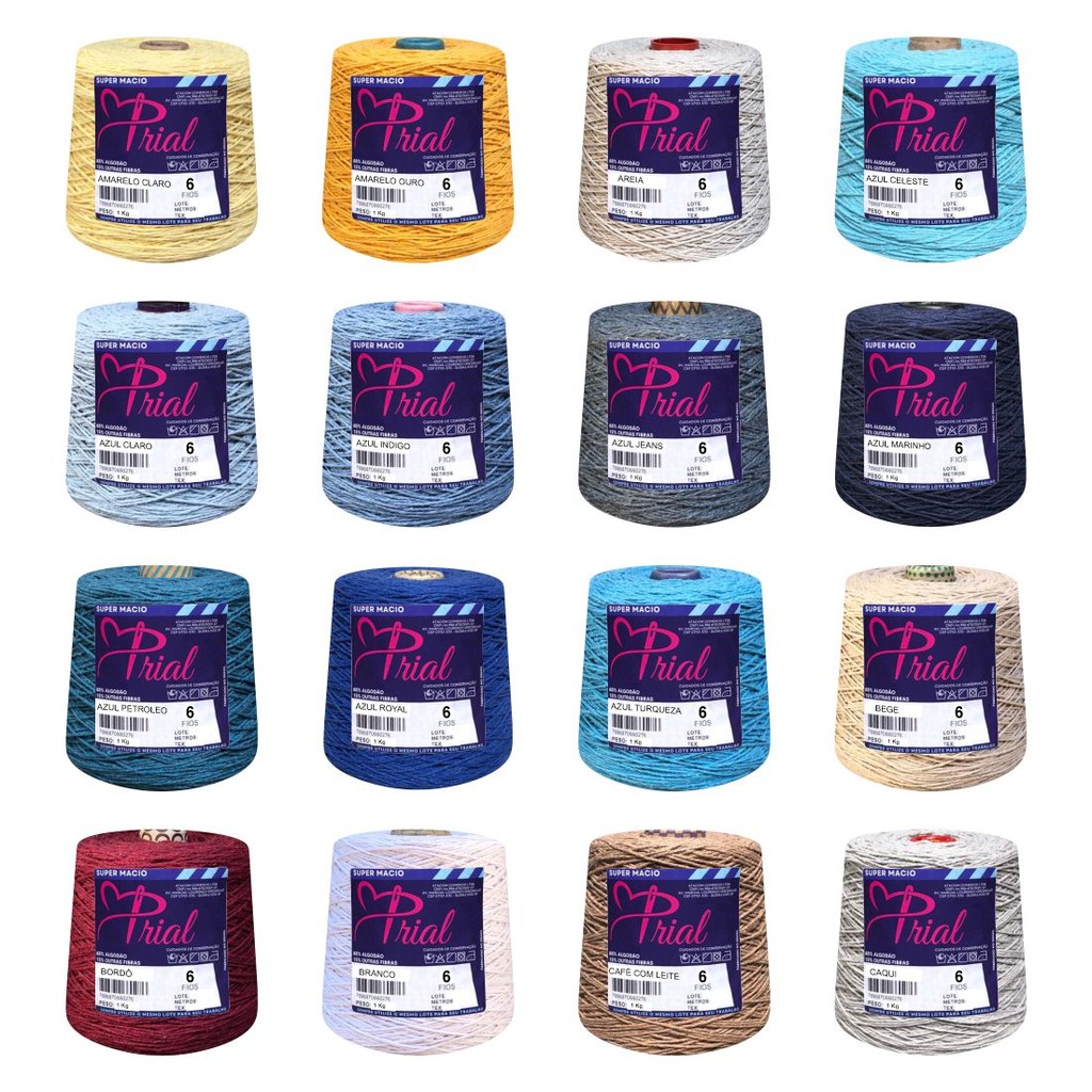 Barbante Colorido 6 Fios Linha Para Crochê Tricô 1 Kg Prial em Oferta na Shopee