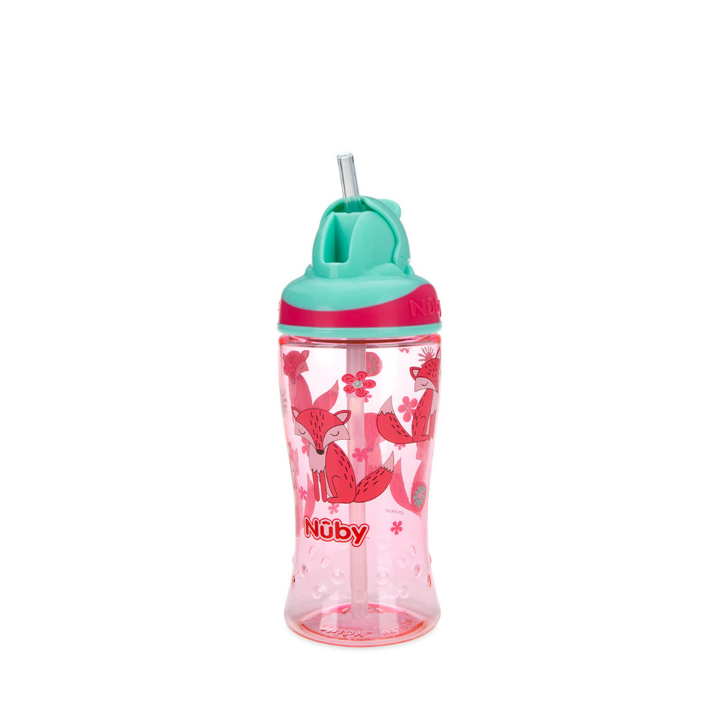 COPO TRITAN COM CANUDO RETRATIL 360ML ROSA CAJOVIL