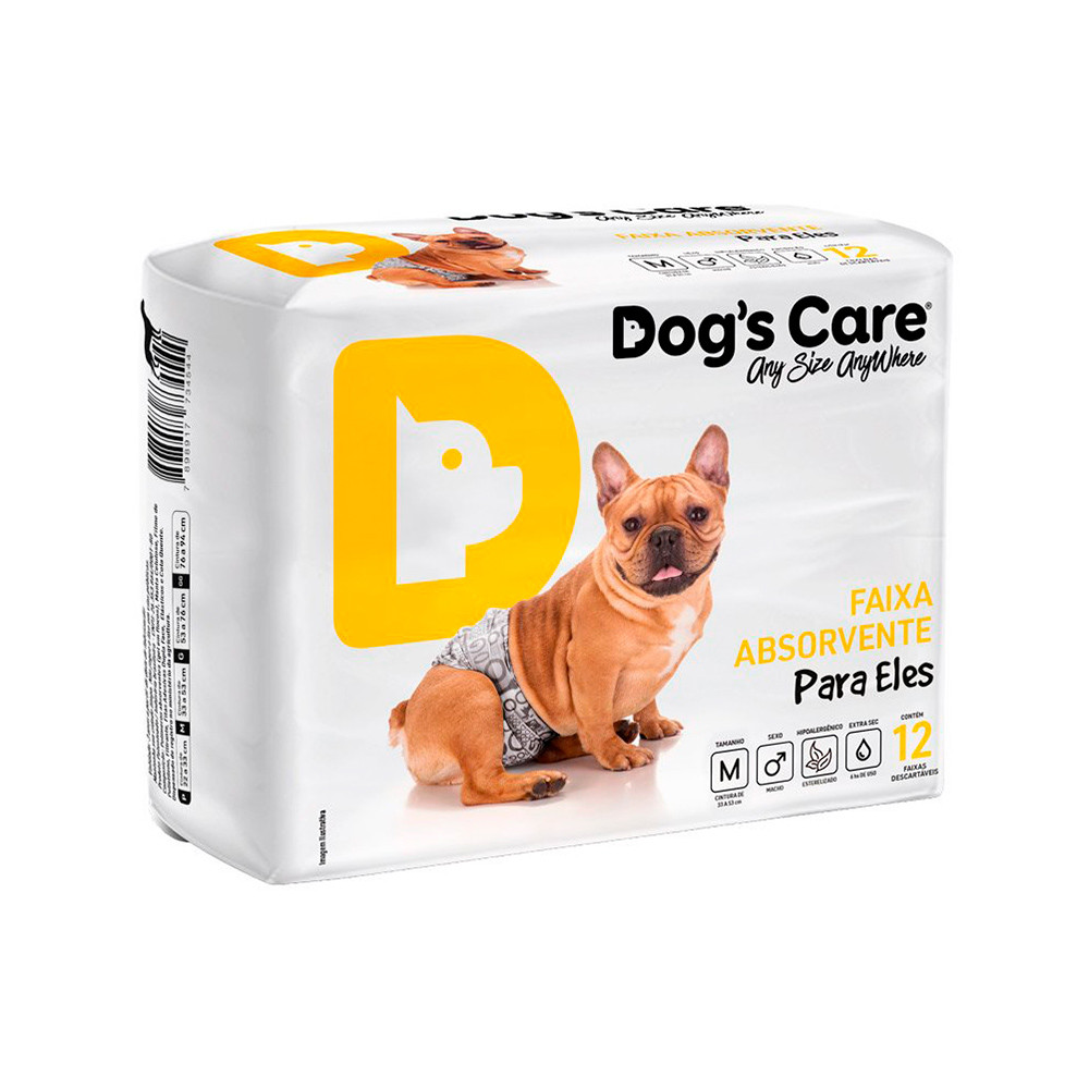 Fralda Higiênica Dogs Care Para Cães Macho Tam M 12 Unidades - Pets