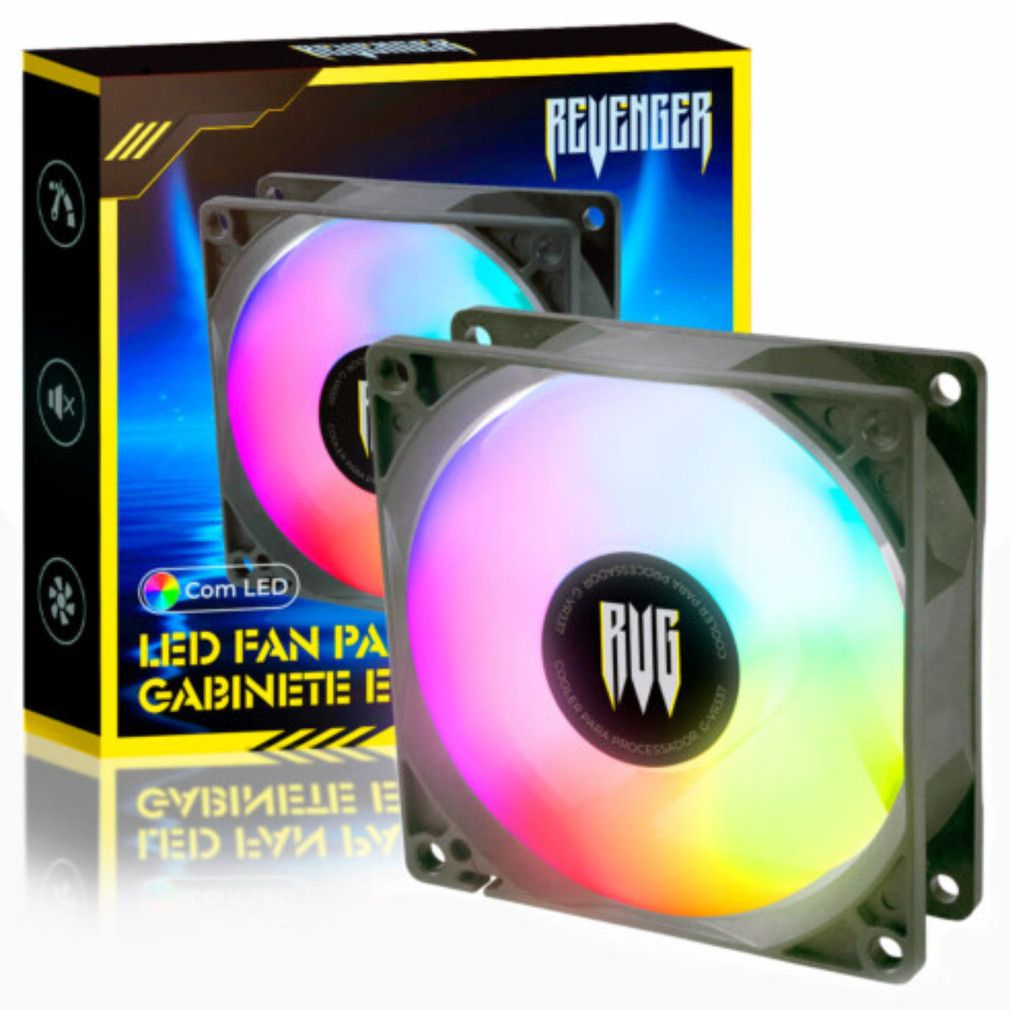 Cooler Fan 80mm Para Pc Ventoinha Gamer Led Rgb 12v Revenger em Oferta na Shopee
