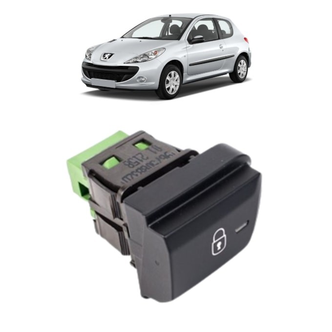 BOTÃO TRAVA DAS PORTAS PEUGEOT 208 ORIGINAL 96750883ZD