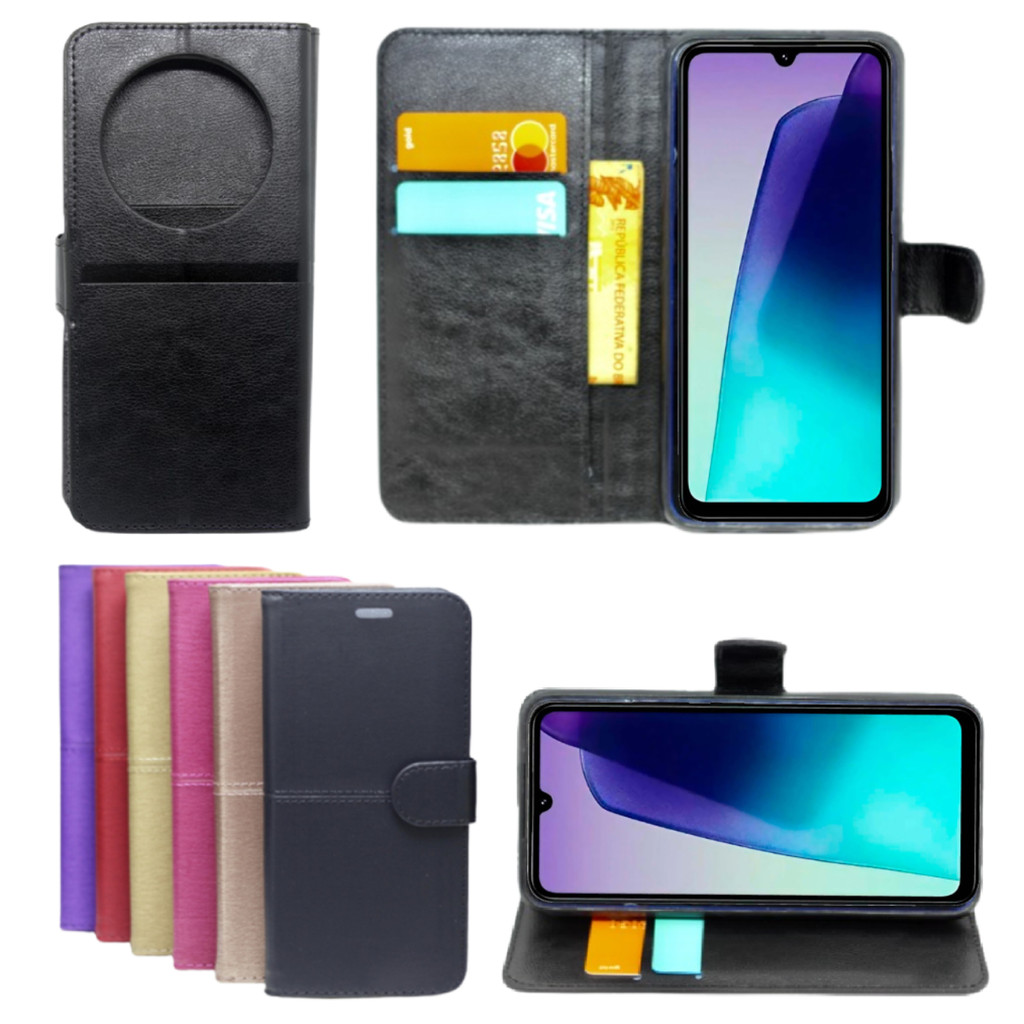 Capa Proteção Capinha Carteira Para Redmi 14c Flip Case + Pelicula Ceramica em Oferta na Shopee