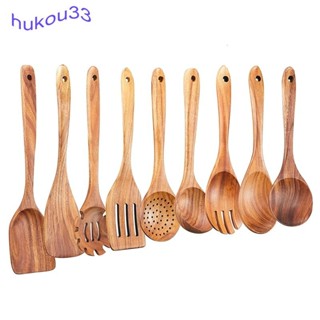 Conjunto De Utensílios De Cozinha De Madeira , 9 Colheres Para Cozinhar , Panela Antiaderente em Oferta na Shopee