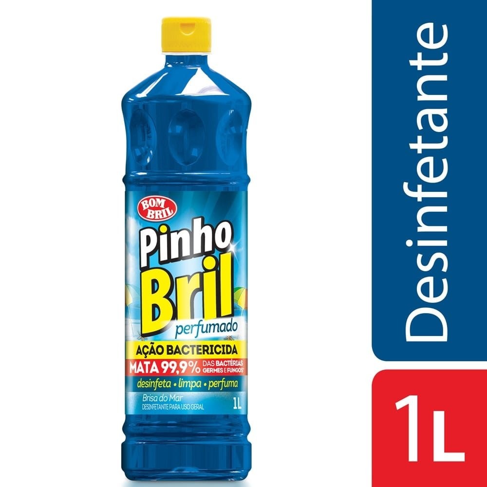 Desinfetante Pinho Bril Brisa do Mar 1L - Embalagem com 12 Unidades em Oferta na Shopee