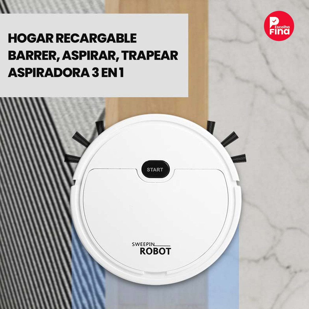Robô Aspirador Automático de Grande Porte 1200PA, Design Circular com Navegação Inteligente