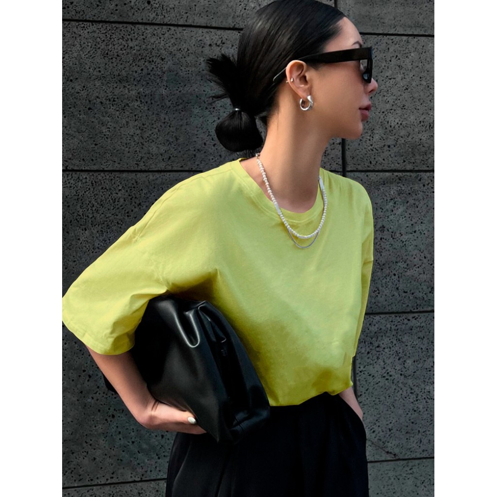 Blusa Amarelo Despojada Oversized Esportiva Unissex Camiseta Larga Confortável T Shirt Plus Size